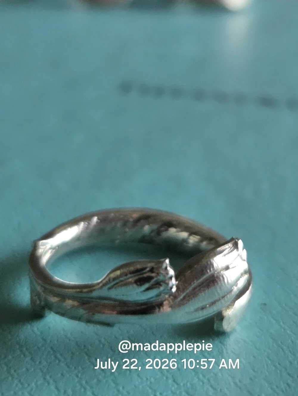 1885 Tiffany & Co Marigold (Tulip) Spoon Ring In Sterling Luxury Minimalist #98 - Picture 4 of 14